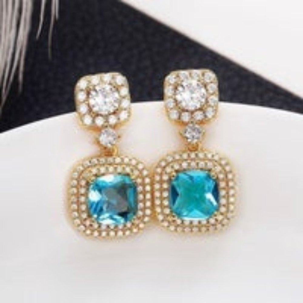 Crystal Drop Earring for women Bridal CZ